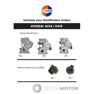 Moteur HYUNDAI 1.6 CRDi type D4FB - Moteur nu diesel échange standard